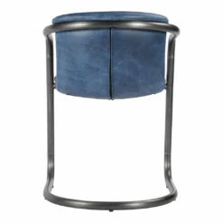 Moe's Home Collection Chairs Freeman Dining Chair Kaiso Blue Leather -m2