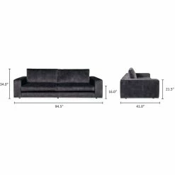 Moe's Home Collection Imagine Large Sofa Anthracite Sofas