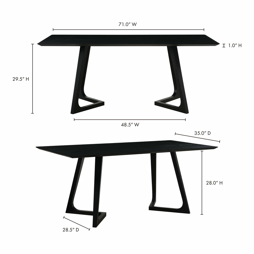 Wholesale 🧨 Moe's Home Collection Godenza Dining Table Rectangular Black Ash 🥰 5 Moe's Home Collection Godenza Dining Table Rectangular Black Ash