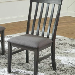 Benchcraft® Luvoni - Best In Class/Dark Charcoal Gray - Rectangular Dining Room Table, 4 Upholstered Side Chairs Dining Room Sets