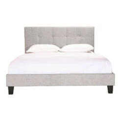 Moe's Home Collection Eliza King Bed Light Grey Fabric Beds