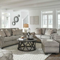 Signature Design By Ashley® Olsberg - Steel - 4 Pc. - Sofa, Loveseat, Chair, Ottoman Living Room Sets