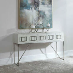Uttermost Abaya White Console Table Tables