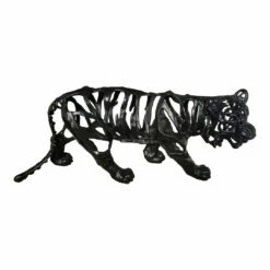 Moe's Home Collection Table Decor Tiger Stripes Statue Large Black