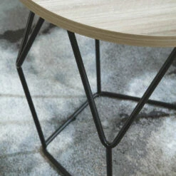 Ashley Furniture Waylowe - Light Brown/black - Round Cocktail Table