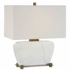Uttermost Genessy White Marble Table Lamp