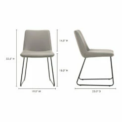 Moe's Home Collection Villa Dining Chair Grey-m2