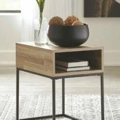 Ashley Furniture Gerdanet - Natural - Rectangular End Table Tables