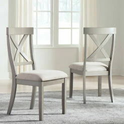 Signature Design By Ashley® Parellen - Gray - Rectangular Dining Room Table, 4 Upholstered Side Chairs