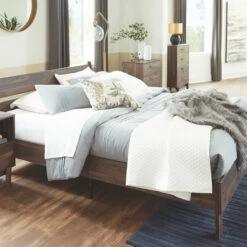 New 🥰 Signature Design By Ashley® Calverson - Mocha - Queen Panel Platform Bed 🔔 13 Signature Design By Ashley® Calverson - Mocha - Queen Panel Platform Bed