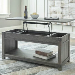 New 🌟 Ashley Furniture Freedan - Grayish Brown - Rect Lift Top Cocktail Table Tables 💯 20 Ashley Furniture Freedan - Grayish Brown - Rect Lift Top Cocktail Table Tables