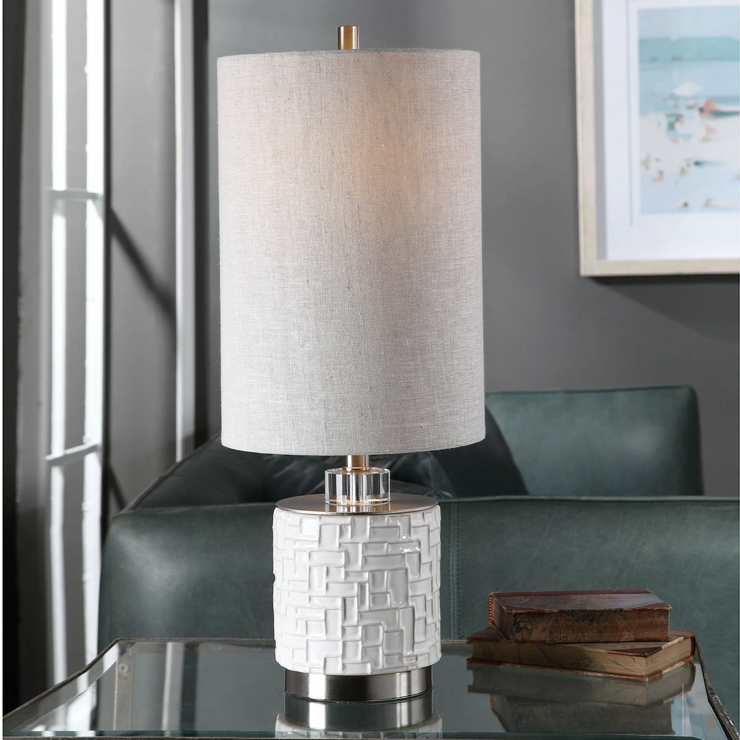 New ๐ Uttermost Elyn Glossy White Accent Lamp ๐ 6 Uttermost Elyn Glossy White Accent Lamp