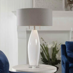 Uttermost Laurie White Ceramic Table Lamp