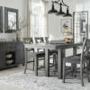Outlet 🔥 Signature Design By Ashley® Myshanna - Dark Gray - 8 Pc. - Counter Extension Table, 6 Barstools, Server 🎉 2 Signature Design By Ashley® Myshanna - Dark Gray - 8 Pc. - Counter Extension Table, 6 Barstools, Server
