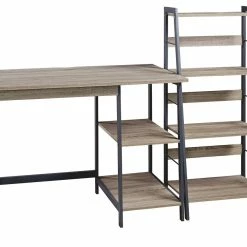 Ashley Furniture Soho - Light Best Gunmetal - Home Office Desk And Shelf