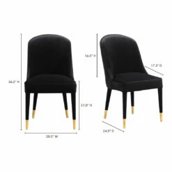 Moe's Home Collection Liberty Dining Chair Black-m2 Chairs