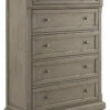 Ashley Furniture Chests Lettner - Light Gray - Five Drawer Chest - 2-handles