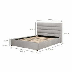 Moe's Home Collection Takio King Bed Light Grey