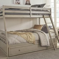 Signature Design By Ashley® Lettner - Light Gray - Twin Over Full Bunk Bed With 1 Large Storage Drawer Beds