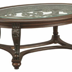 Ashley Furniture Norcastle - Dark Brown - Oval Cocktail Table