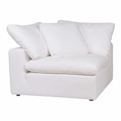 Moe's Home Collection Sectional Pieces Clay Corner Chair Livesmart Fabric White