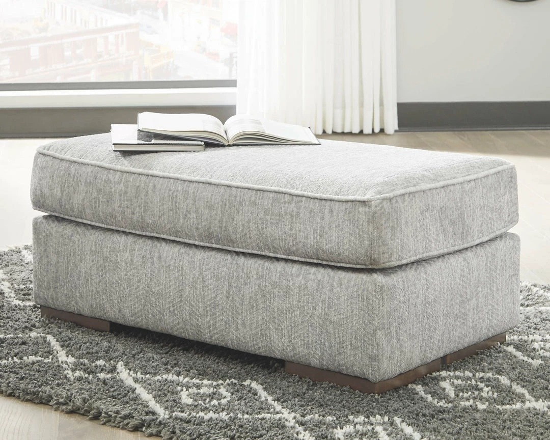 Hot Sale 🤩 Benchcraft® Mercado - Pewter - Ottoman Ottomans 🎁 5 Benchcraft® Mercado - Pewter - Ottoman Ottomans