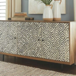 Ashley Furniture Cabinets Kerrings - Brown/black/white - Accent Cabinet