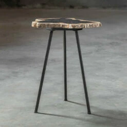 Tables Uttermost Mircea Petrified Wood Accent Table