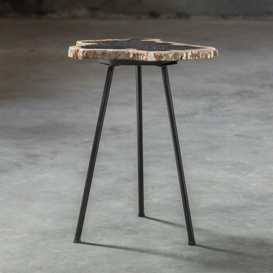 Flash Sale 👍 Tables Uttermost Mircea Petrified Wood Accent Table 🧨 4 Tables Uttermost Mircea Petrified Wood Accent Table
