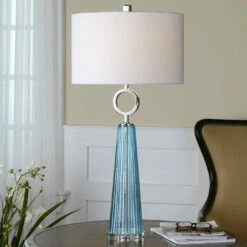 Uttermost Navier Blue Glass Table Lamp