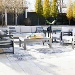 Signature Design By Ashley® Outdoor Sets Amora - Charcoal Gray - 6 Pc. - Lounge Set