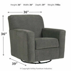 Ashley Furniture Alcona - Charcoal - Swivel Glider Accent Chair Chairs
