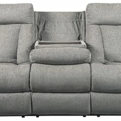 Ashley Furniture Mitchiner - Fog - Rec Sofa W/drop Down Table