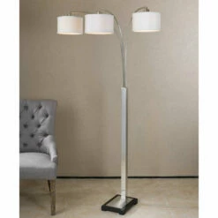 Accessories Uttermost Bradenton Nickel 3 Light Floor Lamp