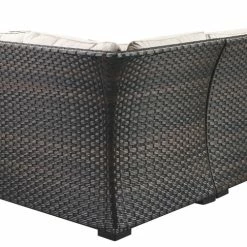 Ashley Furniture Easy - Dark Brown/beige - Sofa Sec/chair W/cush (3/cn) Outdoor Sets