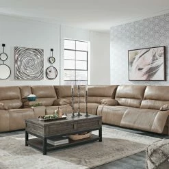 Signature Design By Ashley® Ricmen - 2 Seat Power Reclining Sofa Adjustable Headrest, Wedge, Power Reclining Loveseat With Adjustable Headrest Sectional Reclining Furniture