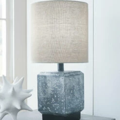 Ashley Furniture Jamila - Gray/black - Poly Table Lamp (1/cn) Accessories