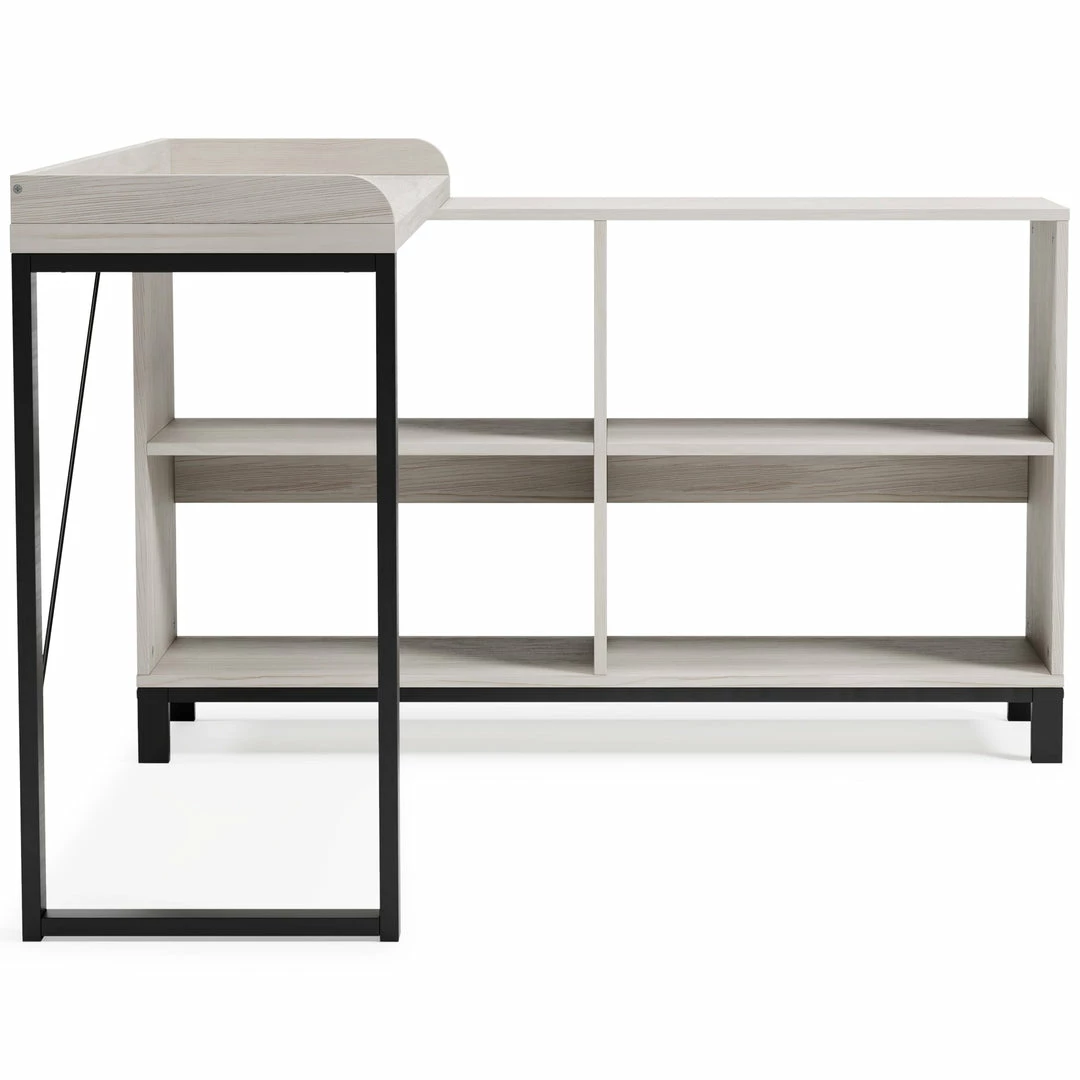 Best Sale ✨ Signature Design By Ashley® Bayflynn - White/black - L-desk Desks ✨ 11 Signature Design By Ashley® Bayflynn - White/black - L-desk Desks