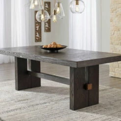 Signature Design By Ashley® Burkhaus - Dark Brown - Rect Dining Room Ext Table Tables