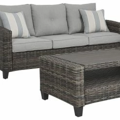 Ashley Furniture Cloverbrooke - Gray - Sofa/chairs/table Set (4/cn) Outdoor Sets