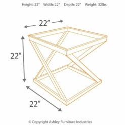 Ashley Furniture Coylin - Brushed Nickel Finish - Square End Table