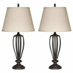 Ashley Furniture Accessories Mildred - Bronze Finish - Metal Table Lamp (2/cn)