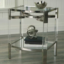 Ashley Furniture Chaseton - Clear/silver Finish - Accent Table Tables