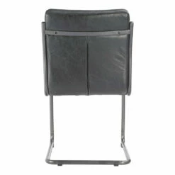 Moe's Home Collection Chairs Ansel Dining Chair Onyx Black Leather-m2