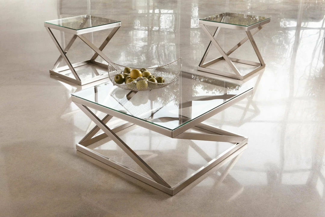 Coupon 🎁 Signature Design By Ashley® Coylin - Brushed Nickel Finish - 3 Pc. - Cocktail Table, 2 End Tables ⌛ 3 Signature Design By Ashley® Coylin - Brushed Nickel Finish - 3 Pc. - Cocktail Table, 2 End Tables