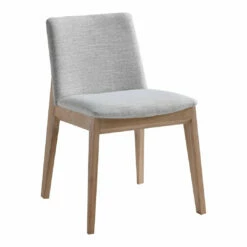 Moe's Home Collection Chairs Deco Oak Dining Chair Light Grey-m2