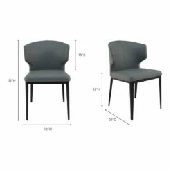 Moe's Home Collection Delaney Side Chair Grey-m2