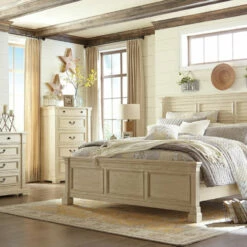 Signature Design By Ashley® Bolanburg - Two-tone - Dresser, Mirror, Louvered Bed