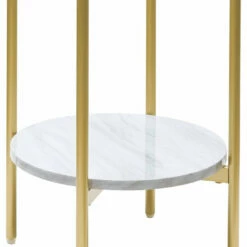 Ashley Furniture Wynora - White/gold - Round End Table