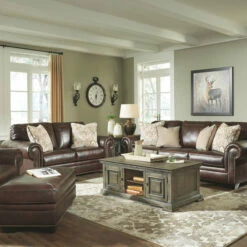 Signature Design By Ashley® Living Room Sets Roleson - Walnut - 4 Pc. - Sofa, Loveseat, Chair And A Half, Ottoman